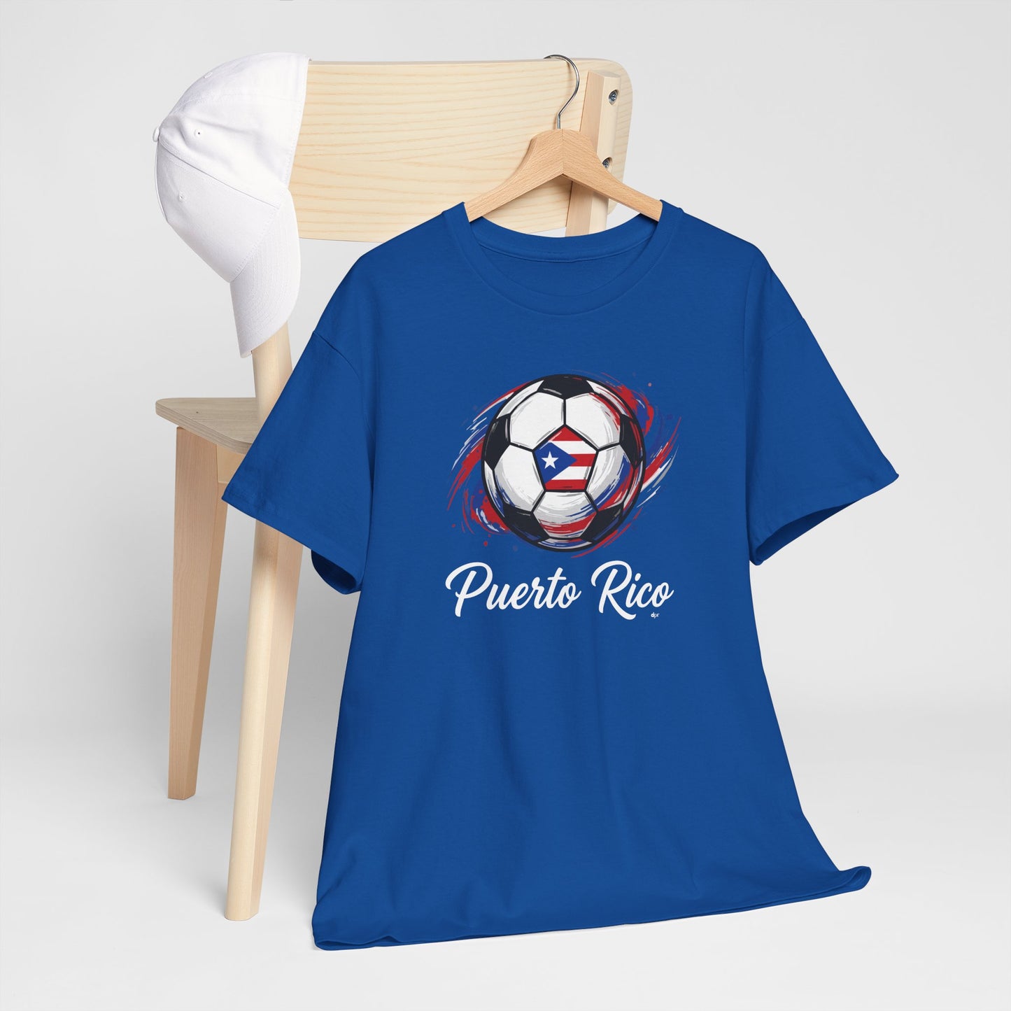 Puerto Rico Soccer Ball Flag | Unisex Heavy Cotton T-Shirt