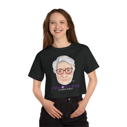 I Will Love You Forever Abuelita Boricua Women's Flowy Cropped Tee