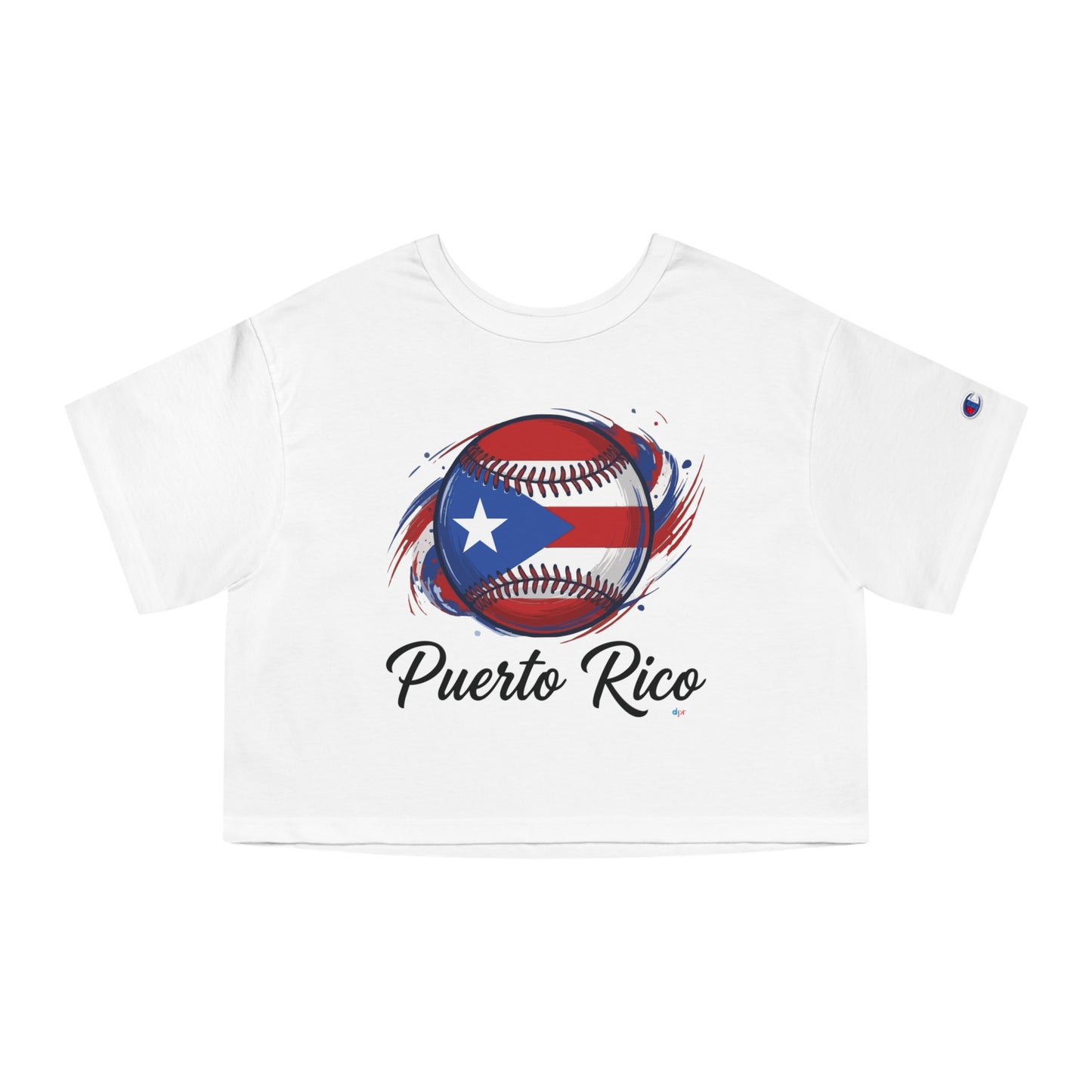 Puerto Rico Baseball Women's Flowy Cropped Tee | Puerto Rican Baseball Shirt