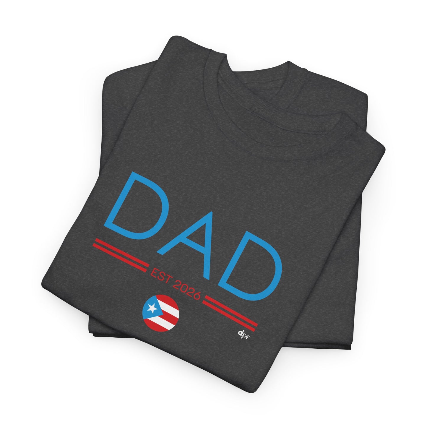 Papá EST. 2026 Puerto Rican Flag Unisex Heavy Cotton Tee