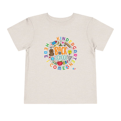 Kindergarten Here I Comer Boricua Toddler Short Sleeve Tee