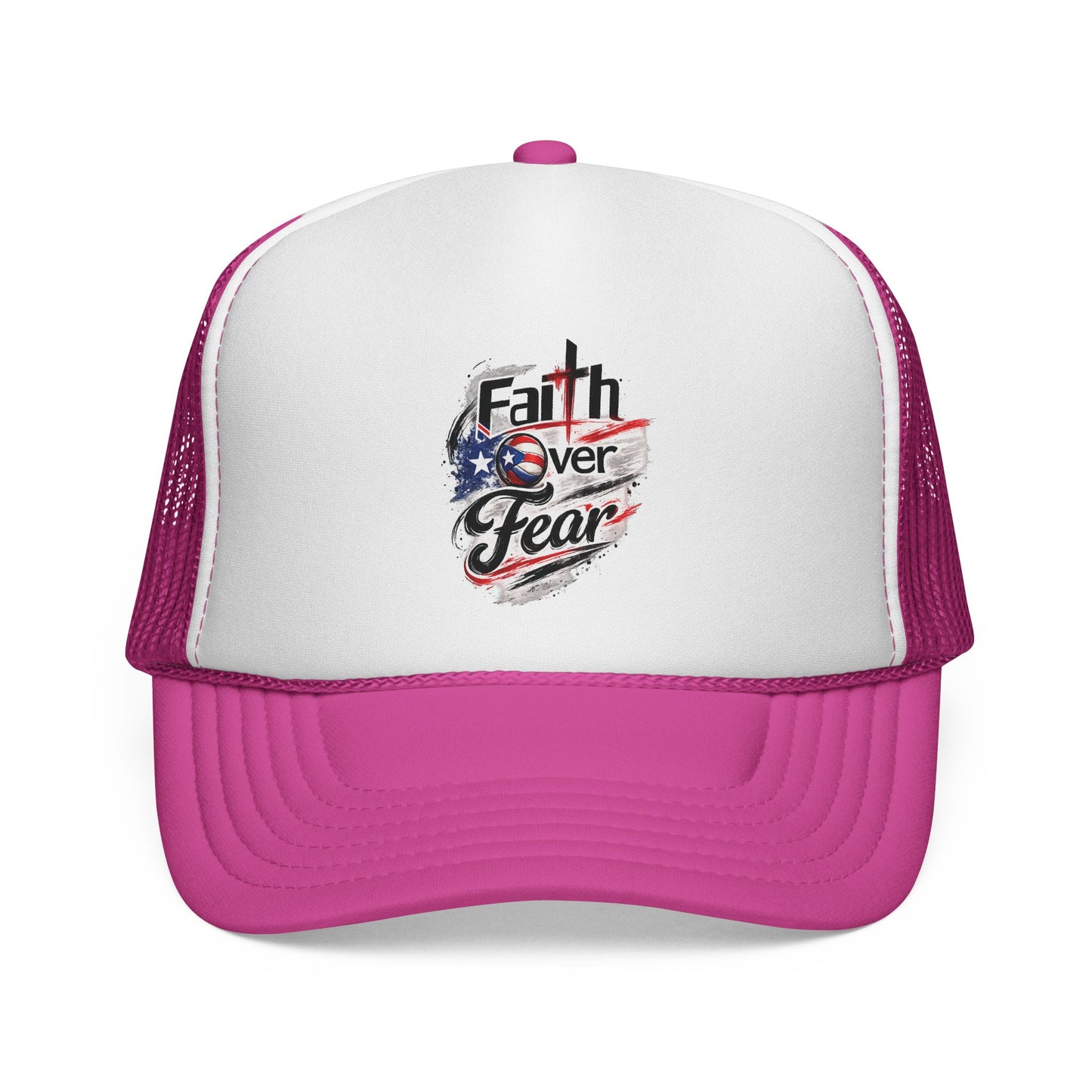 Faith Over Fear Christian Volleyball | Puerto Rican Flag Trucker Caps FREE SHIPPING