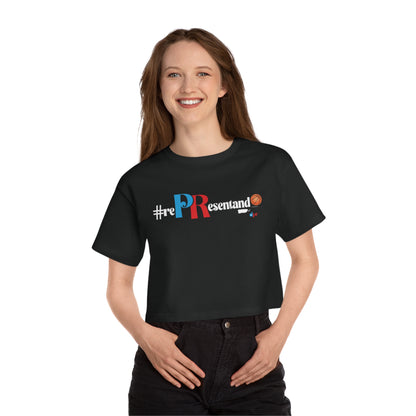 Puerto Rico Basketball Cropped Tee | RePResentando™ Women's Flowy Crop Top | Boricua Basketball Shirt