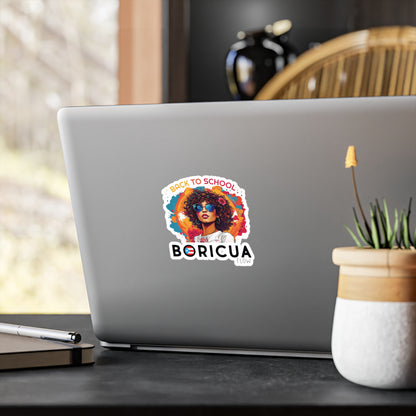 Back to School Boricua Girl Flow Black Kiss-Cut Vinyl Decals