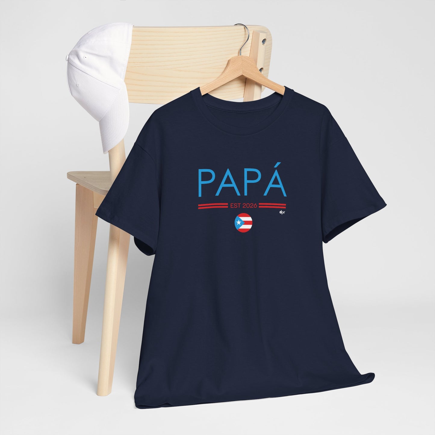 Papá EST. 2026 Puerto Rican Flag Unisex Heavy Cotton Tee