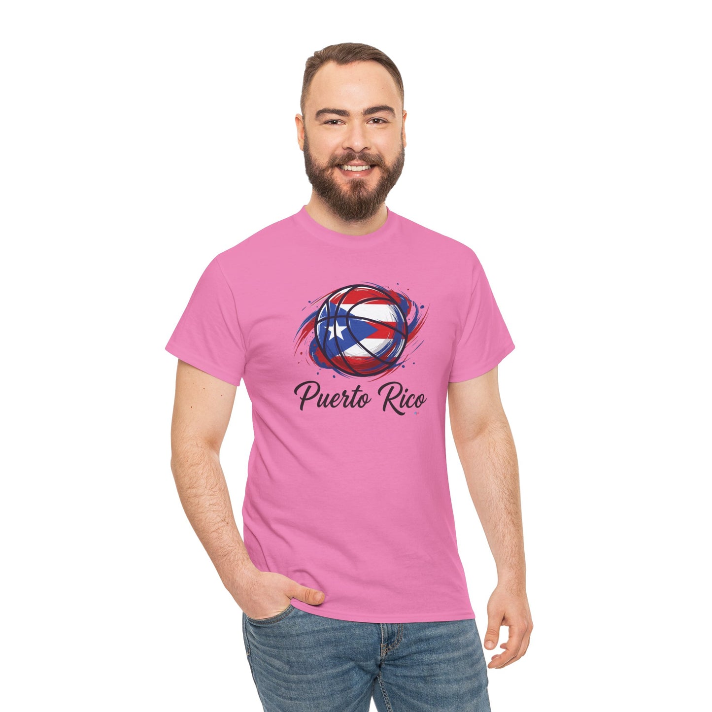Puerto Rico Basketball Flag 2 | Unisex Heavy Cotton T-Shirt