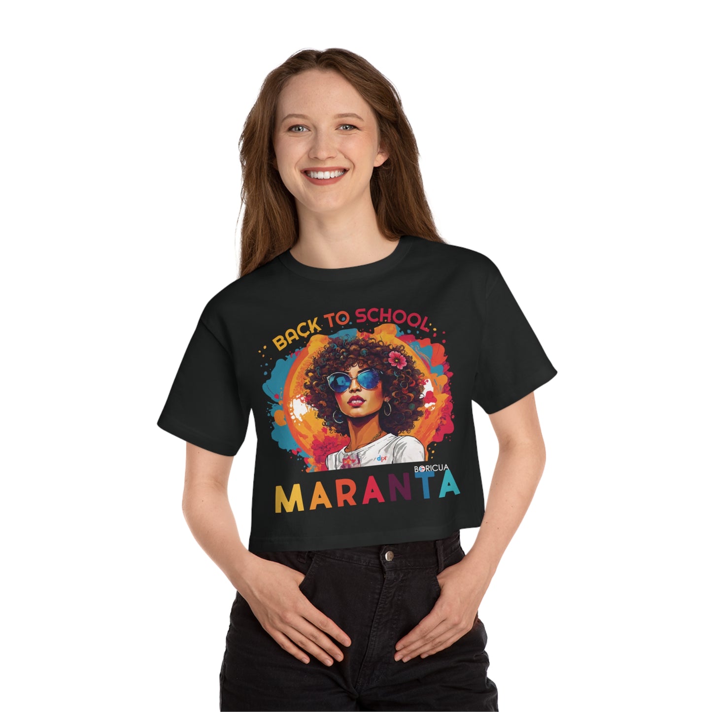 Back To School Maranta Boricua T Shirt Flowy Cropped Tee