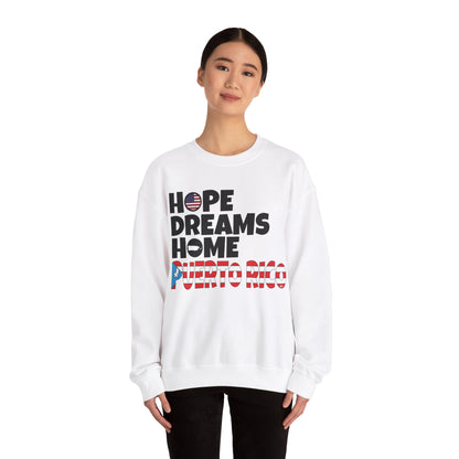 HOPE DREAMS HOME BANDERA Puerto Rico Heavy Blend™ Crewneck Sweaters