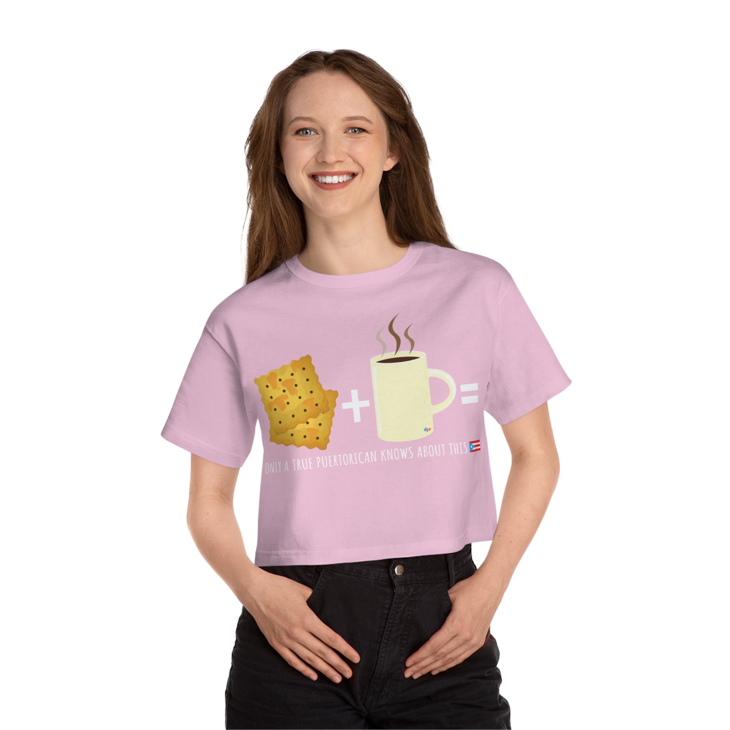 Crackers & Coffee True Puertorican Flowy Cropped Tee