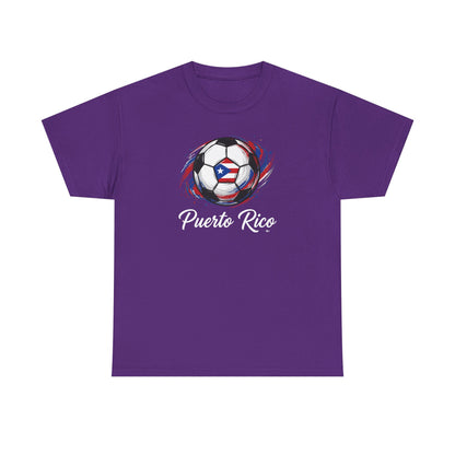 Puerto Rico Soccer Ball Flag | Unisex Heavy Cotton T-Shirt