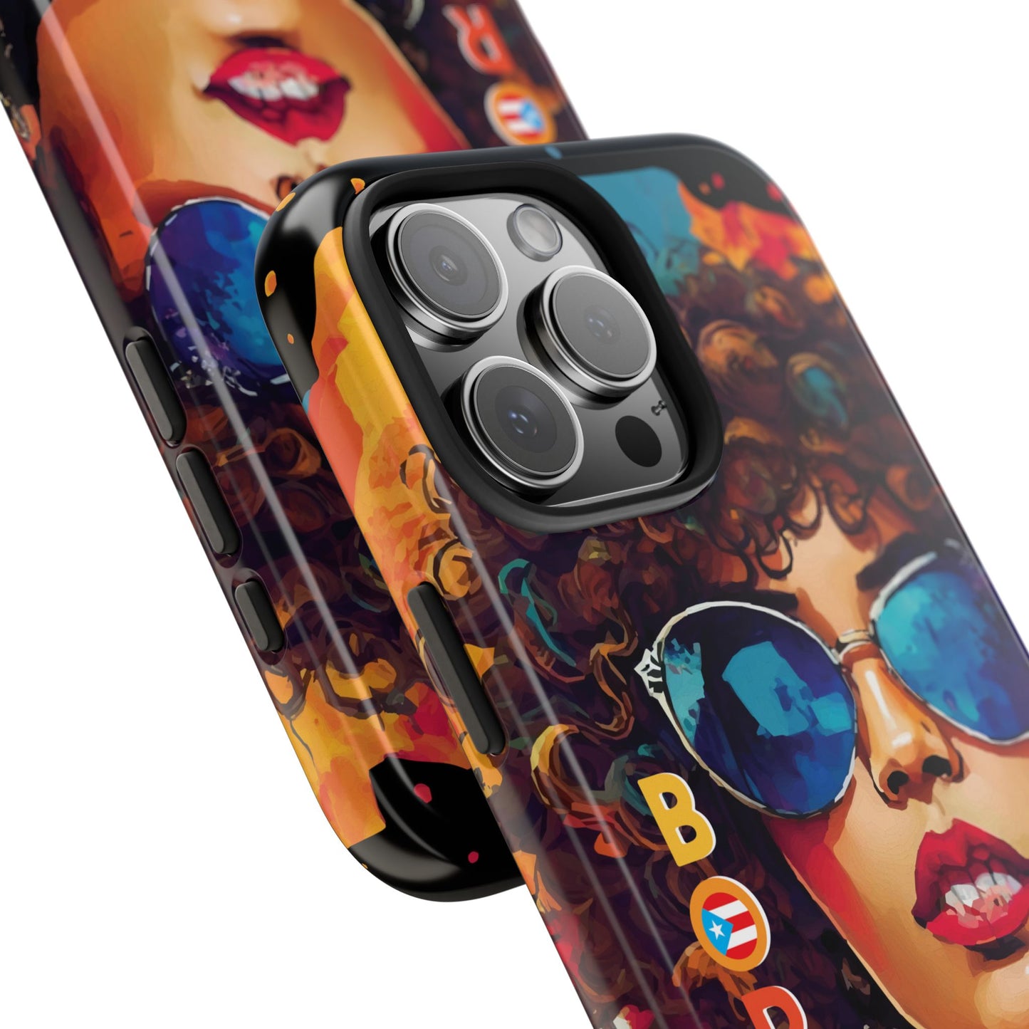 Boricua Girl Mosaico Black Tough Phone Cases