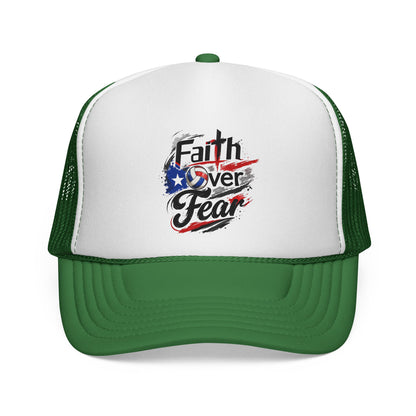 Faith Over Fear Christian Volleyball Sticker | Puerto Rican Flag Trucker Caps FREE SHIPPING