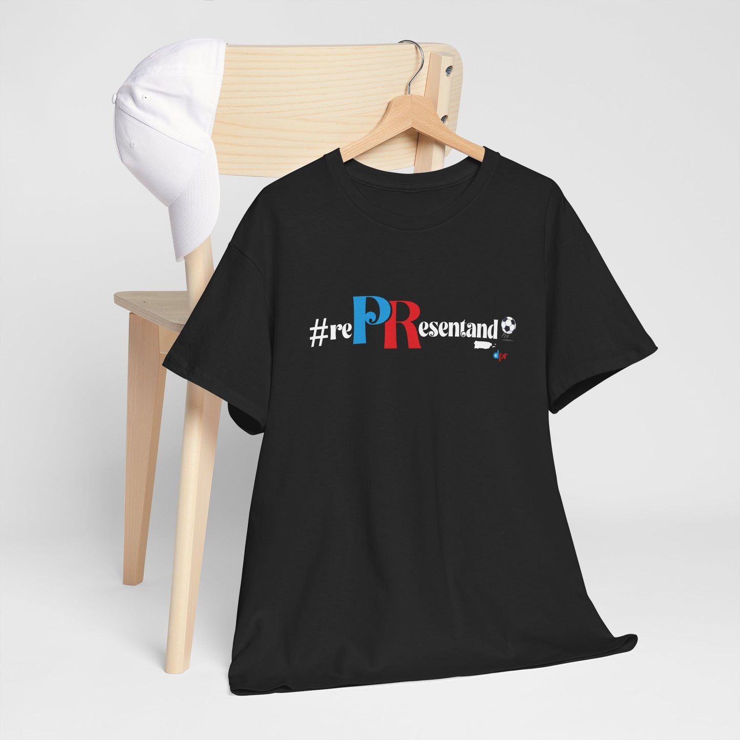 RePResentando™ Puerto Rico Soccer ball Unisex Heavy Cotton Tee | Boricua Soccer T-Shirt