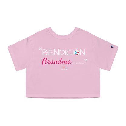 Bendicion Grandma Boricua Flowy Cropped Tee