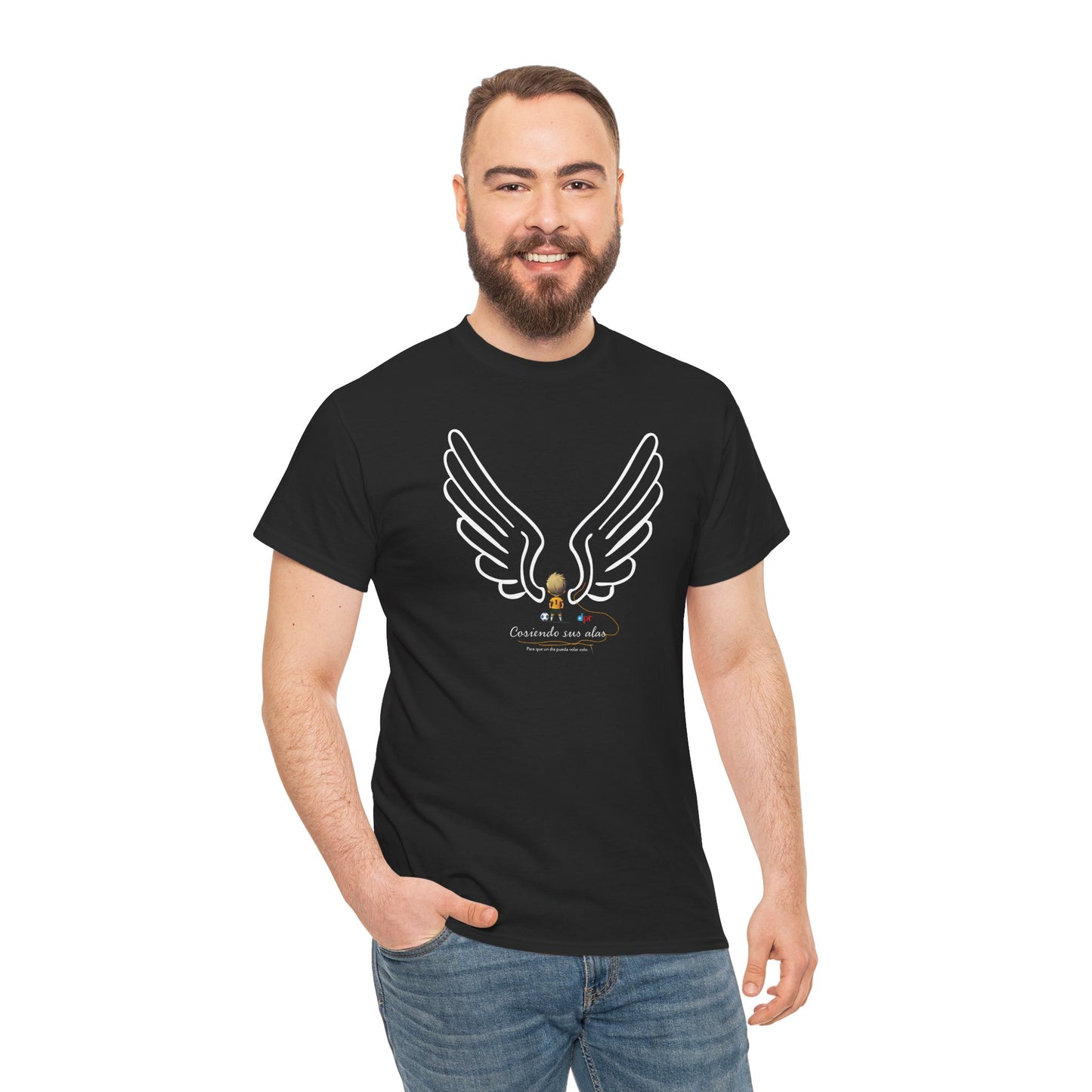 "Cosiendo sus alas" Soccer Player Unisex Heavy Cotton Tee
