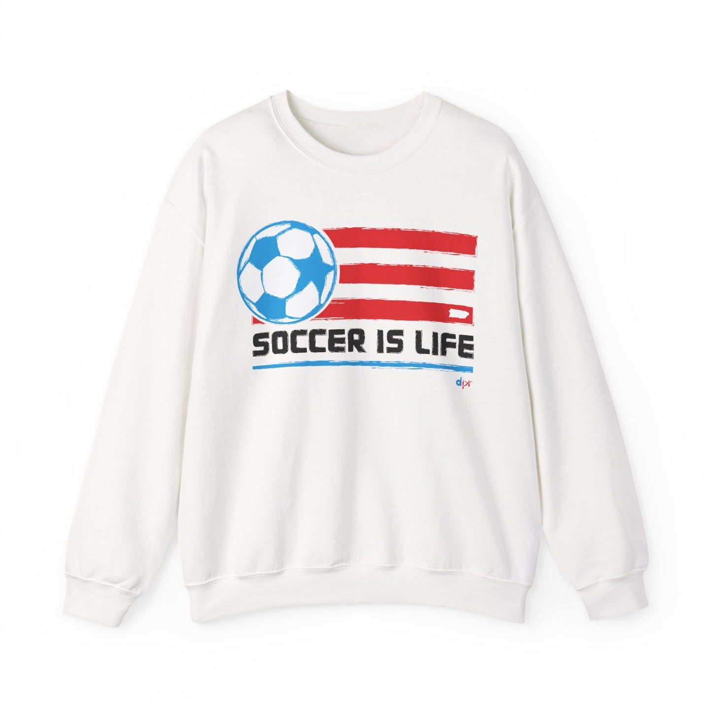 Soccer Is Life Puerto Rican Soccer Crewneck Sweatshirt | Unisex Heavy Blend™ Soccer Player & Fan Gift