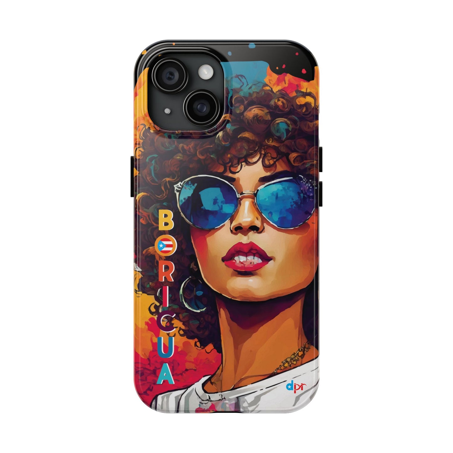 Boricua Girl Mosaico Black Tough Phone Cases