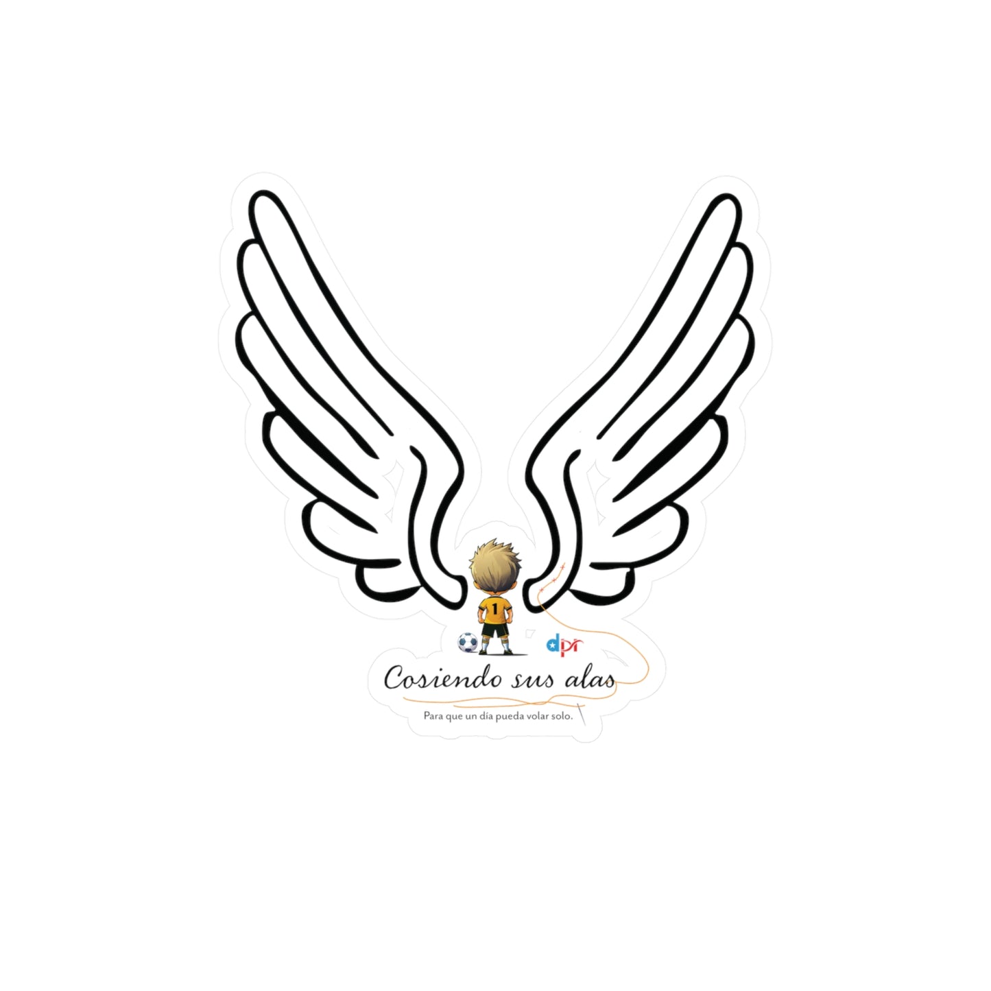 "Cosiendo sus Alas" Soccer Player Waterproof Kiss-Cut Vinyl Decal