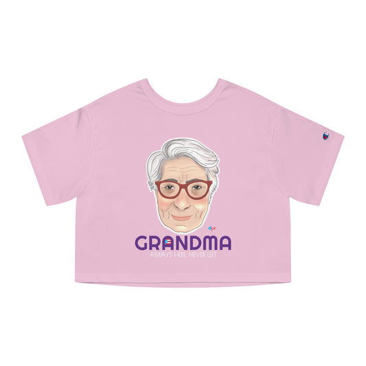 Abuela Boricua Always Here Never Left Women's Flowy Cropped Tee