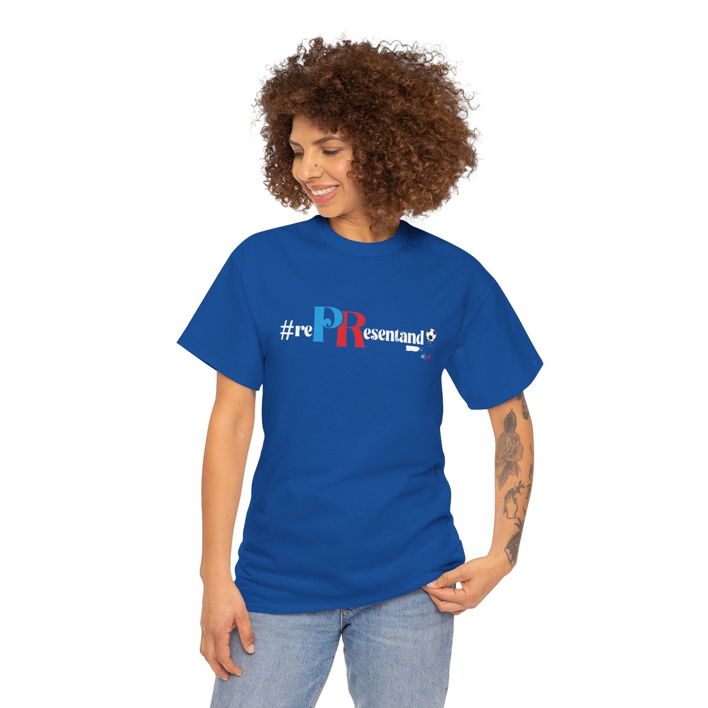 RePResentando™ Puerto Rico Soccer ball Unisex Heavy Cotton Tee | Boricua Soccer T-Shirt