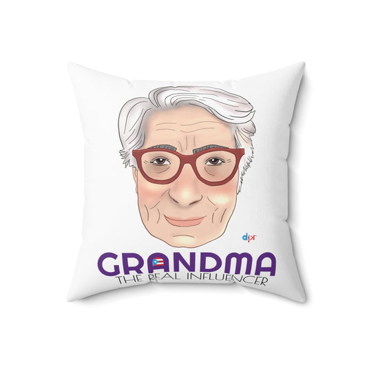 Grandma The Real Influencer Spun Polyester Square Pillow