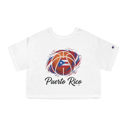 Puerto Rico Basketball Women's Flowy Cropped Tee | Puerto Rican Basketball Shirt