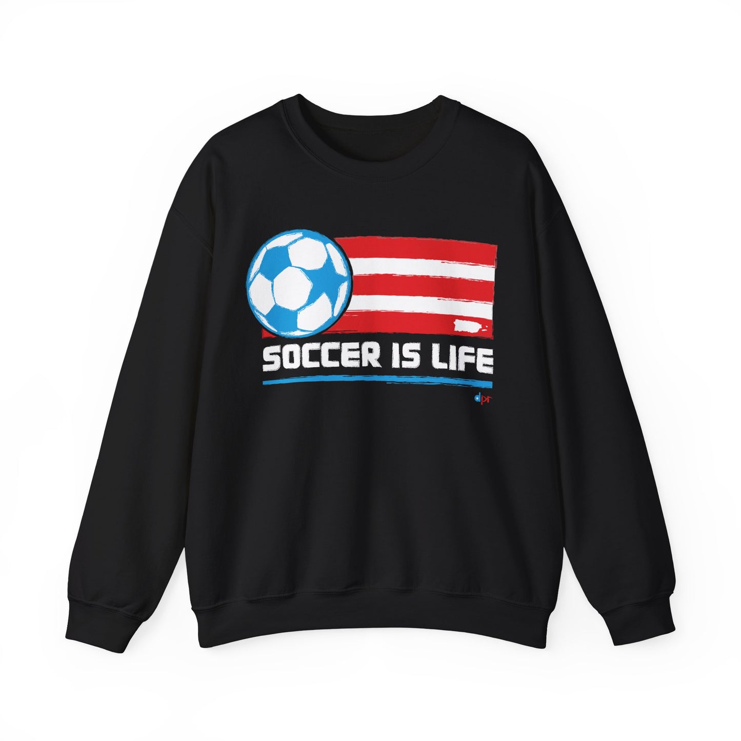 Soccer Is Life Puerto Rican Soccer Crewneck Sweatshirt | Unisex Heavy Blend™ Soccer Player & Fan Gift