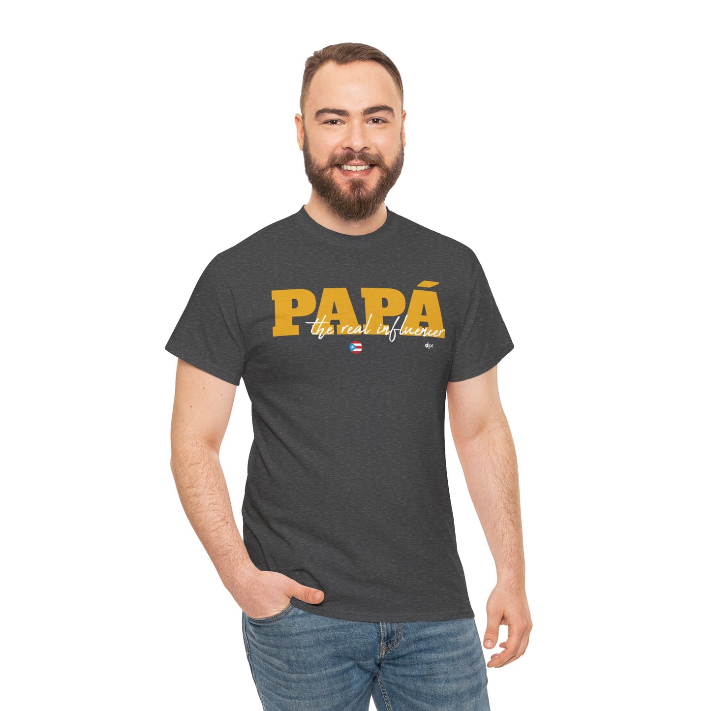 Papá The Real Influencer Yellow Heavy Cotton Tee