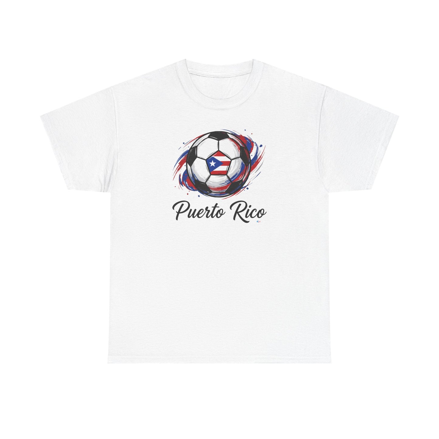 Puerto Rico Soccer Ball Flag | Unisex Heavy Cotton T-Shirt