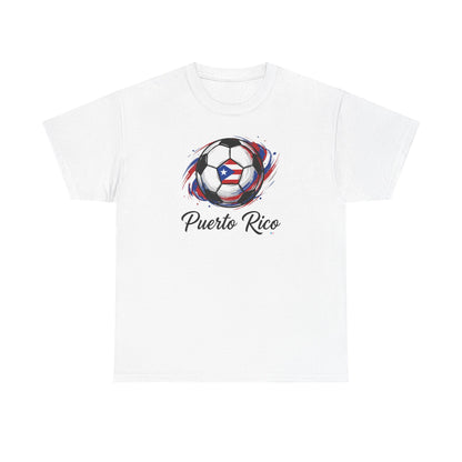 Puerto Rico Soccer Ball Flag | Unisex Heavy Cotton T-Shirt
