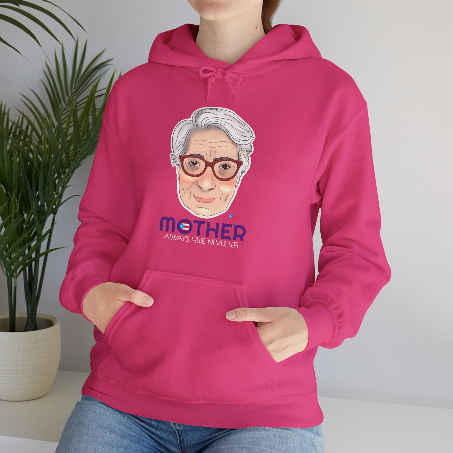 Mamá Boricua Always Here Never Left Unisex Heavy Blend™ Boricua-Style Hoodies