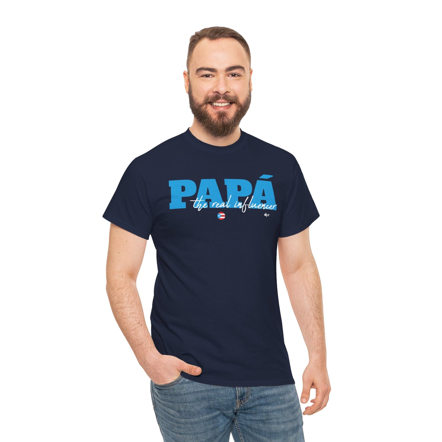 Papá The Real Influencer Blue Heavy Cotton Tee