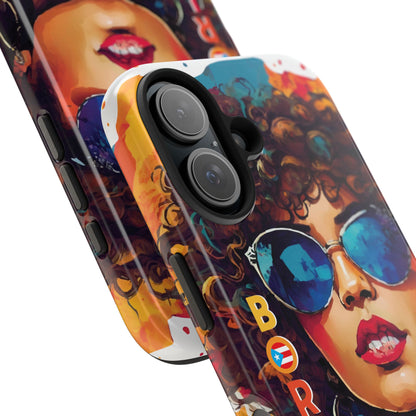 Boricua Girl Mosaico White Tough Phone Cases