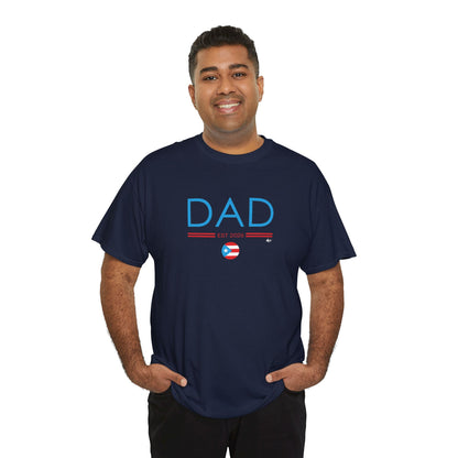 Papá EST. 2026 Puerto Rican Flag Unisex Heavy Cotton Tee