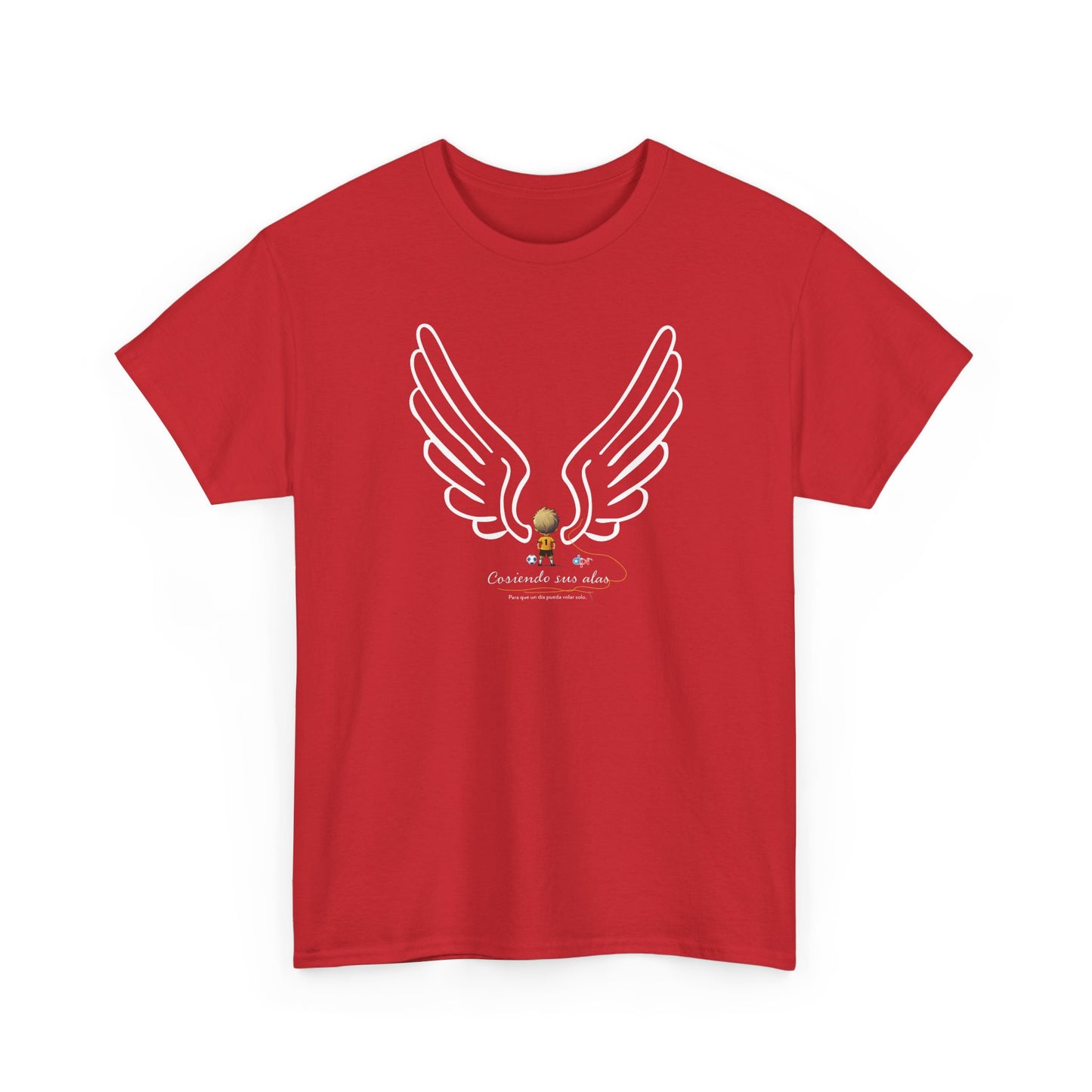 "Cosiendo sus alas" Soccer Player Unisex Heavy Cotton Tee