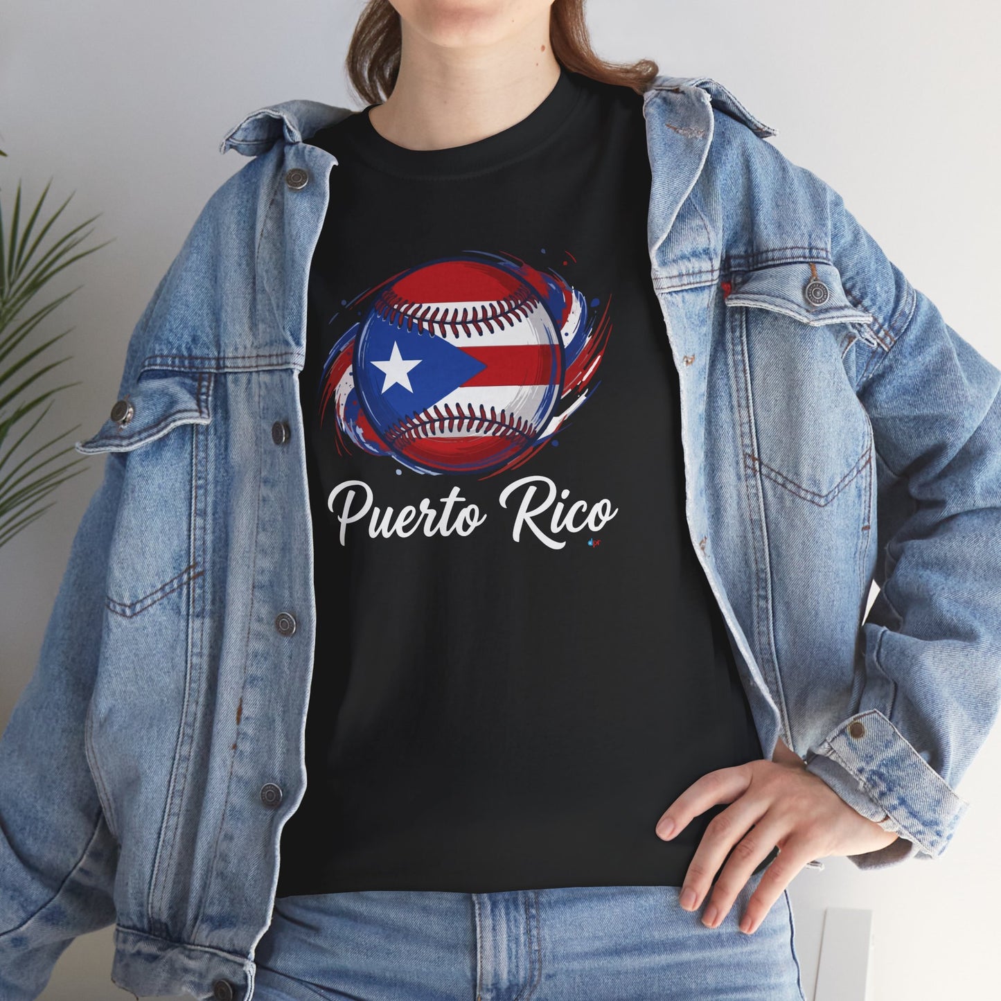 Puerto Rico Baseball Flag | Unisex Heavy Cotton T-Shirt