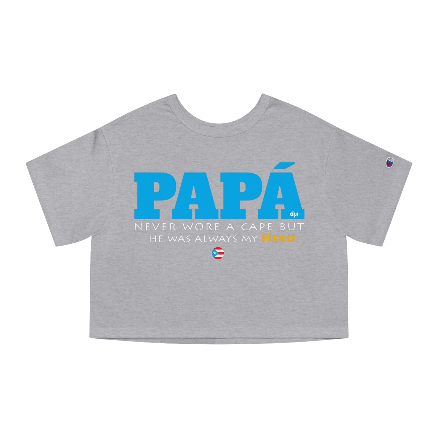 Papá My Hero Blue Women's Flowy Cropped Tee