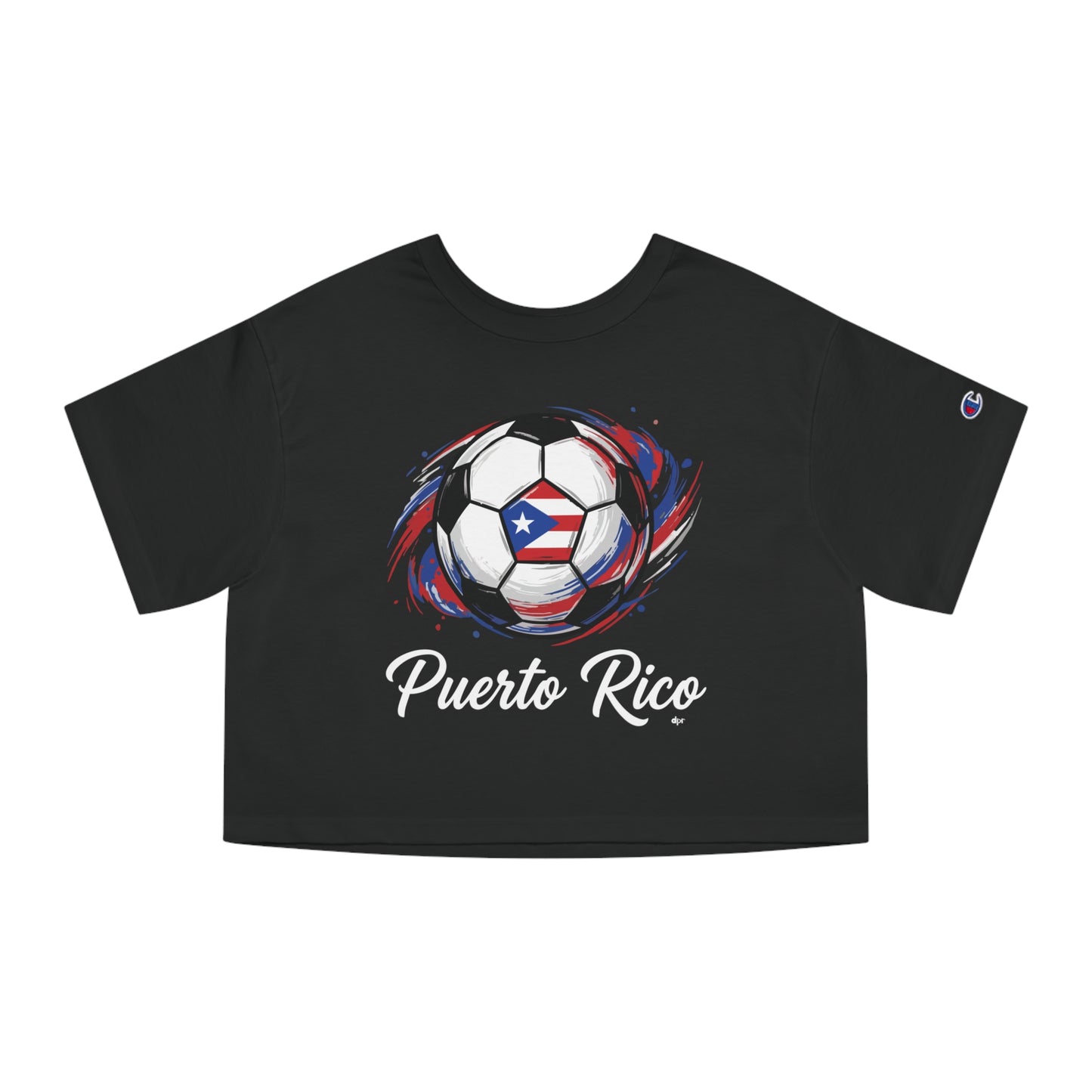 Puerto Rico Soccer ball Women's Flowy Cropped Tee | Puerto Rican Soccer ball Shirt