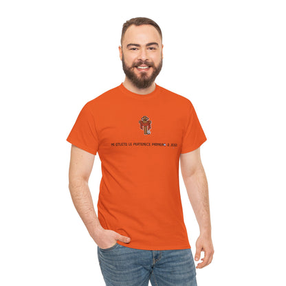 Mi Atleta Pertenece Primero a Jesús | Puerto Rico Faith Cross Soccer ball Unisex Heavy Cotton Tee