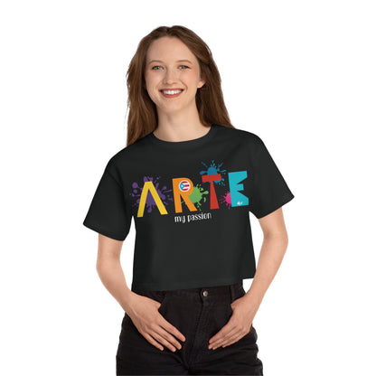 Arte My Passion Bandera Puerto Rico  Flowy Cropped Tee