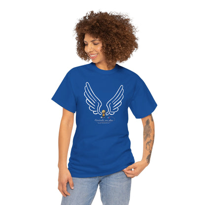 "Cosiendo sus alas" Soccer Player Unisex Heavy Cotton Tee