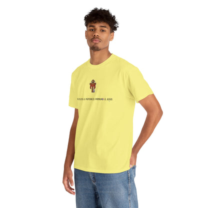 Mi Atleta Pertenece Primero a Jesús | Puerto Rico Faith Cross Soccer ball Unisex Heavy Cotton Tee