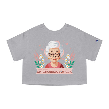 In Loving Memory of My Grandma Boricua Flowy Cropped Tee