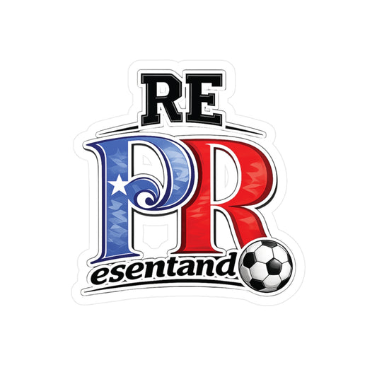Puerto Rico Soccer Ball REPresentando Waterproof Kiss-Cut Vinyl Decal