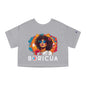 Boricua Girl Black Women's Flowy Cropped Tee