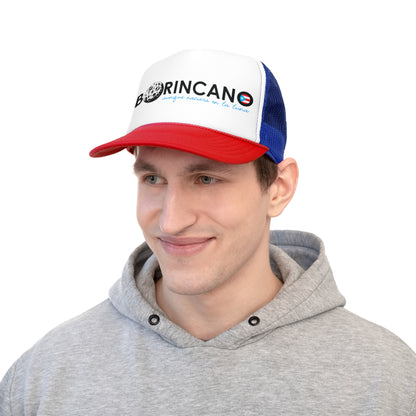 Borincano aunque naciera en la luna bandera Puerto Rican Pride Trucker Caps FREE SHIPPING
