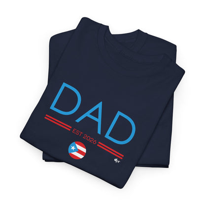 Papá EST. 2026 Puerto Rican Flag Unisex Heavy Cotton Tee