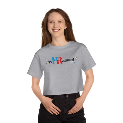 Puerto Rico Soccer ball Cropped Tee | RePResentando™ Women's Flowy Crop Top | Boricua Soccer ball Shirt