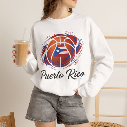 Puerto Rico Basketball Flag Heavy Blend™ Crewneck Sweatshirt