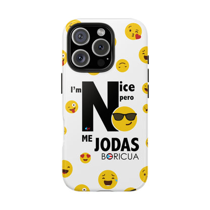I'm Nice pero No me Jodas White Tough Phone Cases